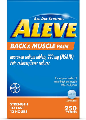 Aleve Back & Muscle Pain Relief Tablets – 250 Count