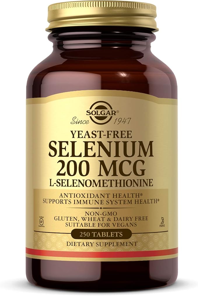 Solgar Yeast-Free Selenium 200mcg – Antioxidant, Immune & Thyroid Support – 250 Vegan Tablets