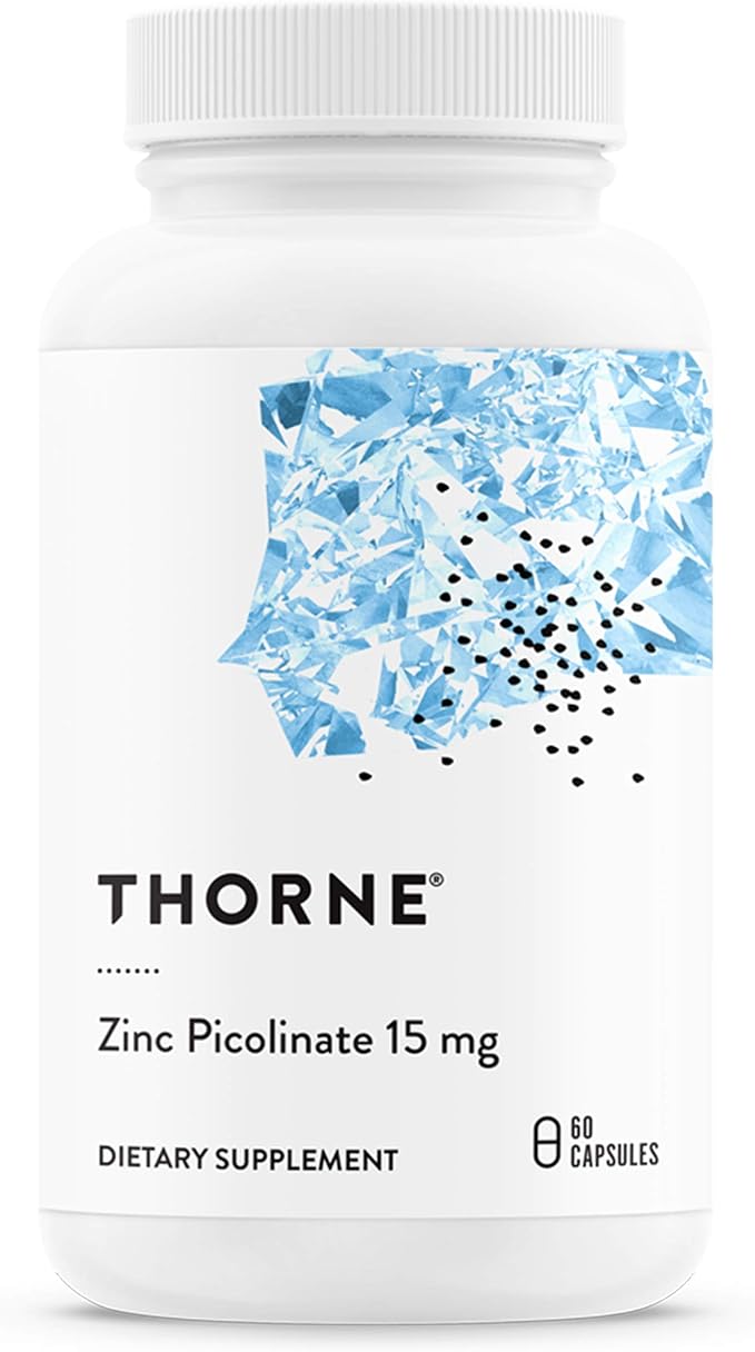 THORNE Zinc Picolinate 15mg – Highly Absorbable Immune, Skin & Eye Support – 60 Capsules