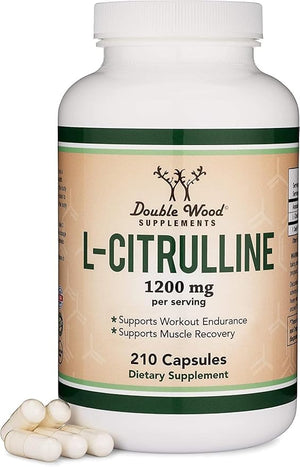 Double Wood L Citrulline Capsules – 1,200mg Per Serving, 210 Count, Nitric Oxide Booster & Muscle Recovery Supplement
