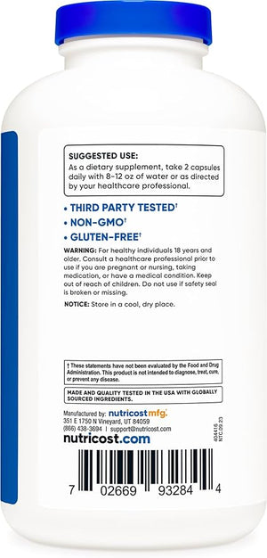 Nutricost BCAA 1000mg Capsules – 2:1:1 Ratio, 500 Capsules (250 Servings), Branched-Chain Amino Acids