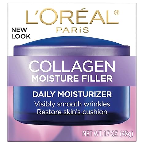L’Oreal Paris Collagen Daily Face Moisturizer – Anti-Aging, Wrinkle Cream, Intense Hydration, Lightweight, Dermatologist Tested, 1.7 oz