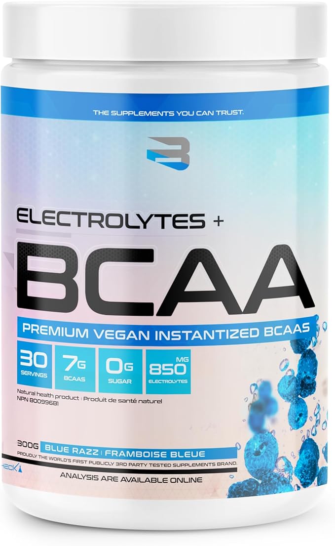 Electrolytes + BCAA Powder – Blue Razz Flavor, Hydration & Muscle Recovery Support, Branched-Chain Amino Acids & Essential Electrolytes