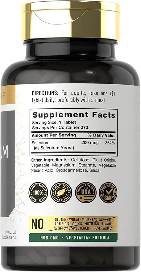 Carlyle Selenium 200mcg – Antioxidant, Immune & Thyroid Support – 270 Vegetarian Tablets