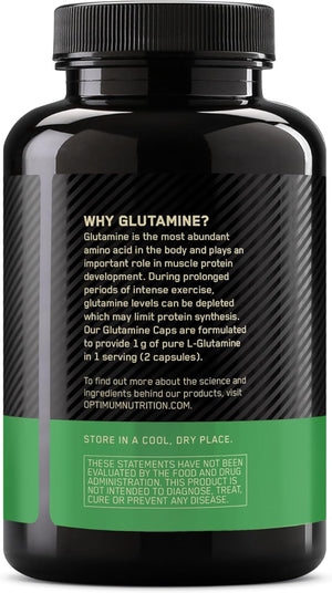 Optimum Nutrition L-Glutamine Muscle Recovery Capsules – 1000mg, 240 Count