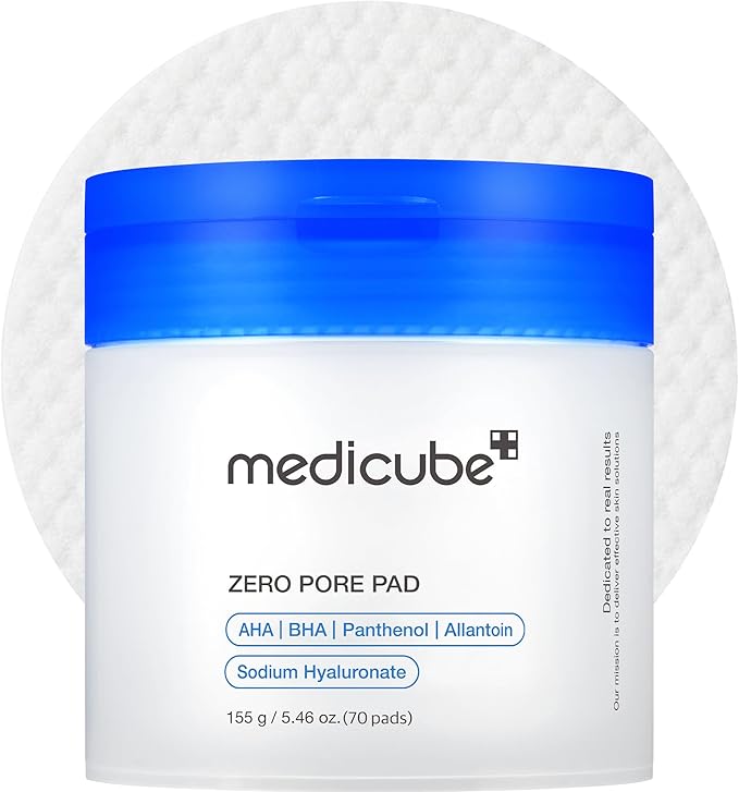 Medicube Zero Pore Pads 2.0 – Dual-Textured Exfoliating Toner Pads with AHA & BHA for Pore Care, Smoother Skin, K-Beauty, 70 Pads