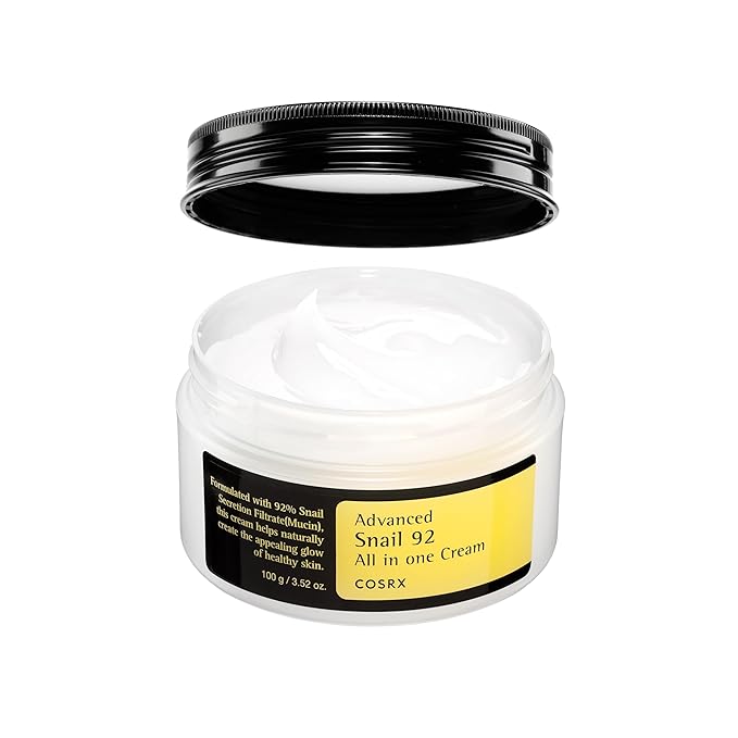 COSRX Snail Mucin 92% Moisturizer – Lightweight Korean Face Cream, 3.52oz