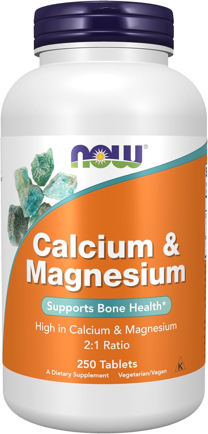 NOW Foods Calcium & Magnesium 2:1 – High Potency Bone Health Support – 250 Tablets