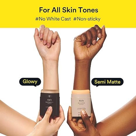 Abib Airy Sunstick SPF50+ Korean Sunscreen Stick, Semi-Matte, No Whitecast, Water Resistant, Portable Sun Protection Bar