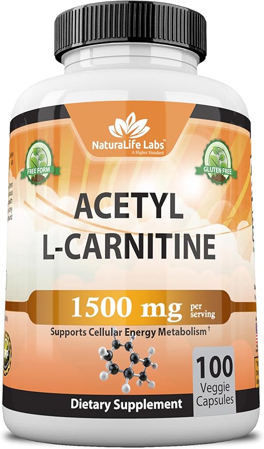 Acetyl L-Carnitine 1,500mg – High Potency Brain, Energy & Metabolism Support – Focus, Memory, Vegan, Non-GMO, Gluten-Free – 100 Capsules