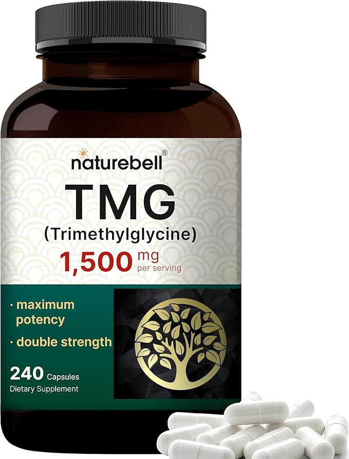 NatureBell TMG Supplements – 1,500mg, 240 Capsules, Max Strength Betaine Anhydrous, Non-GMO, Gluten-Free