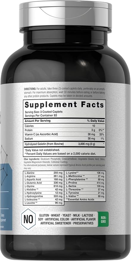 Horbäach Amino Acid Complex – 3000mg, 250 Caplets, Non-GMO, Gluten-Free Supplement