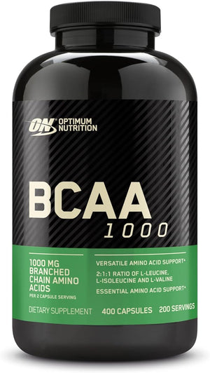 Optimum Nutrition Instantized BCAA Capsules – Keto Friendly, 1000mg, 400 Count, Branched Chain Essential Amino Acids
