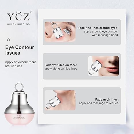 Ycz Electric Massage Eye Cream – Dark Circles, Fine Lines, Anti-Wrinkle, Firming, Moisturizing, Gentle Vibration Applicator
