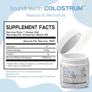 Organic Bovine Colostrum Powder – Grass-Fed, Hormone-Free – Gut, Immune, Hair & Skin Wellness – Unflavored, Non-GMO, Gluten-Free – 50 Servings