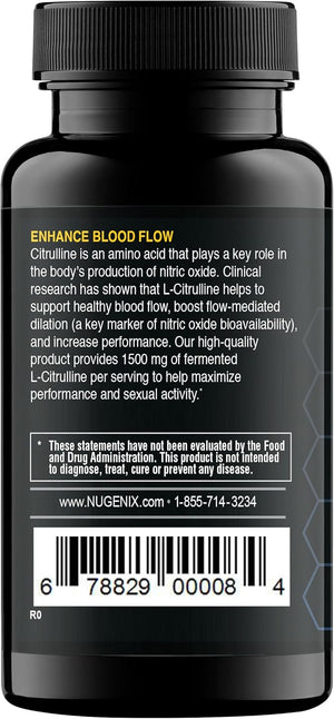 Nugenix Essentials L-Citrulline Supplement – 1500mg, 60 Capsules, Enhanced Blood Flow & Performance