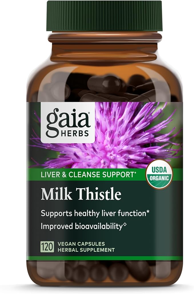Gaia Herbs Milk Thistle – Liver Supplement & Cleanse Support – Vegan, Non-GMO, Gluten-Free – 120 Capsules