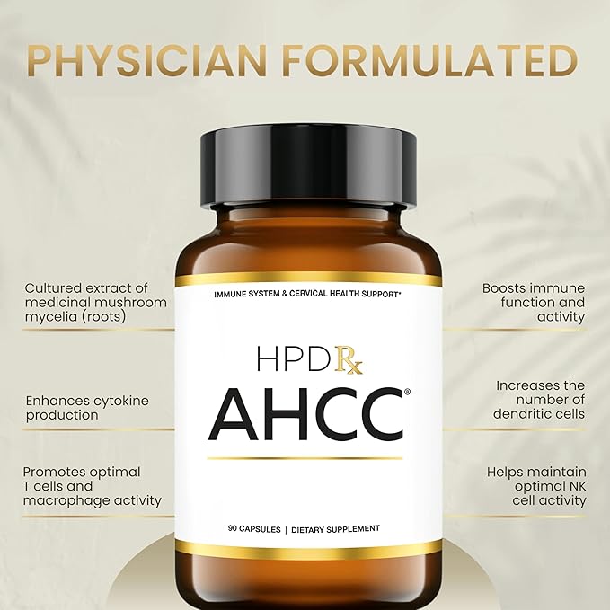 Premium AHCC & Shiitake Mushroom 1100mg – Immune & NK Cell Support – 30-Day Supply – Vegan, Gluten Free
