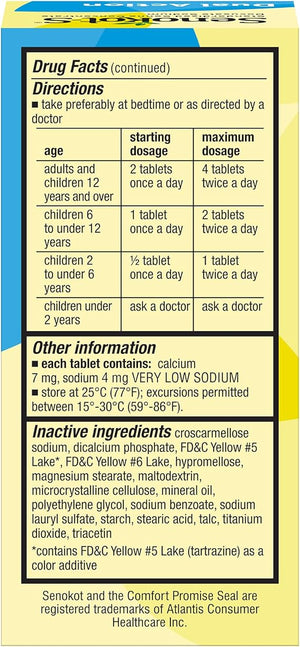 Senokot-S Dual Action Laxative & Stool Softener – 30 Tablets – Natural Overnight Constipation Relief for Adults & Kids 2+