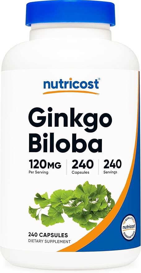 Nutricost Ginkgo Biloba 120mg – Extra Strength Brain Support – Non-GMO, Gluten-Free – 240 Capsules