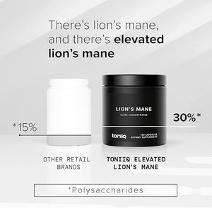 Lion’s Mane 10:1 Extract – Ultra High Potency, 30% Polysaccharides – Brain, Memory & Immune Support – 120 Capsules