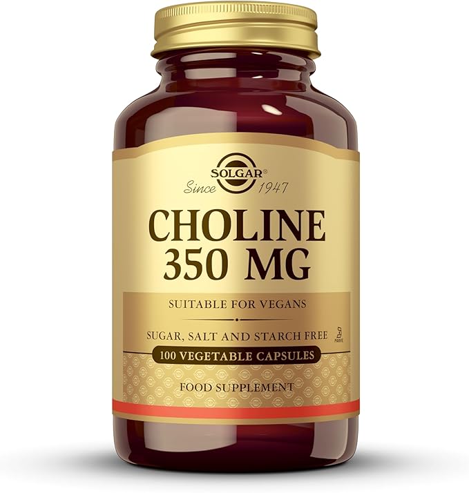 Solgar Choline 350mg – Vegan, Kosher Brain & Cellular Health Support – 100 Capsules