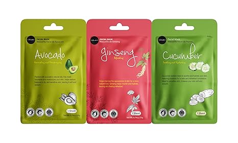 Celavi Korean Sheet Mask Set – 12-Pack Essence Facial Sheet Masks for Hydrating, Moisturizing, Brightening & Soothing – K-Beauty Variety Skincare Gift