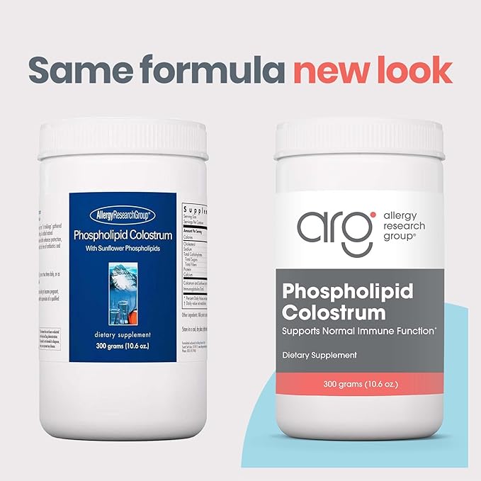 Allergy Research Group Phospholipid Colostrum Powder – First Milking Bovine Colostrum with Sunflower Phospholipids – Gut & Immune Support – 60-Day Supply