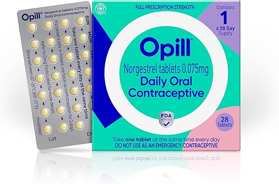 Opill Daily Progestin-Only Birth Control – 28 Ct – OTC, Estrogen-Free, FDA-Approved Contraceptive Pill