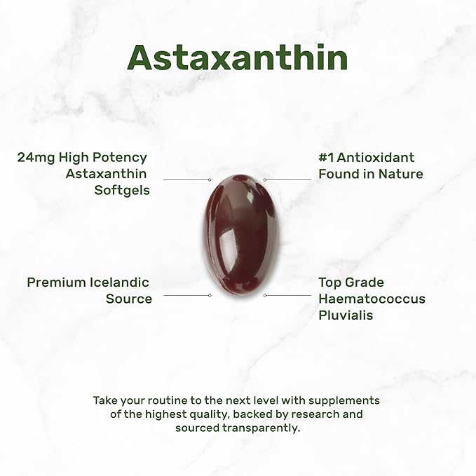 DEAL SUPPLEMENT Astaxanthin 24mg – Double Strength Microalgae Antioxidant for Skin, Eyes, Joints & Immune Support – Non-GMO, Gluten-Free – 120 Softgels
