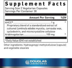 Douglas Laboratories AHCC® Plus – Mushroom & Arabinogalactan Immune Support – 60 Capsules