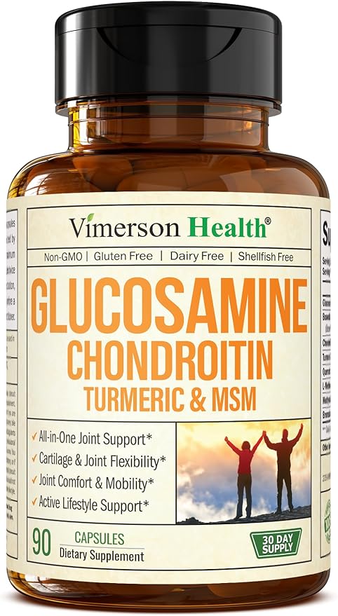 Glucosamine Chondroitin MSM with Turmeric & Boswellia – Joint Support for Cartilage, Flexibility & Mobility – Non-GMO, Gluten-Free – 90 Capsules