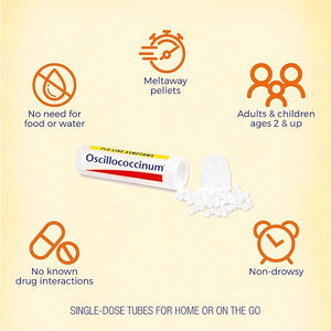 Boiron Oscillococcinum Natural Flu Relief – Homeopathic Medicine for Fever, Chills, Body Aches, and Fatigue – 6 Single Doses