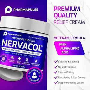 Pharmapulse Neuropathy Relief Cream – Max Strength Nerve Pain Support for Feet, Hands, Legs & Back