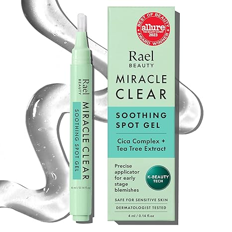 Rael Miracle Clear Acne Spot Gel Pen – Soothing, Vegan, K-Beauty, 0.14oz