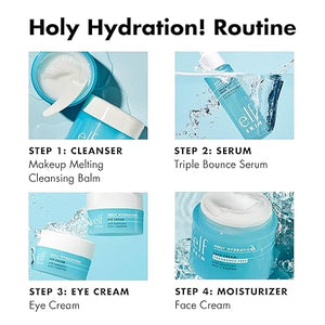 e.l.f. Holy Hydration! Triple Bounce Serum, 1.7% Hyaluronic Acid, Plumping Hydrating Vegan Serum for Dry Skin, 1oz