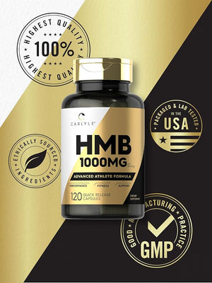 Carlyle HMB Supplement – 1000mg, 120 Capsules, Advanced Athlete Formula, Non-GMO, Gluten-Free