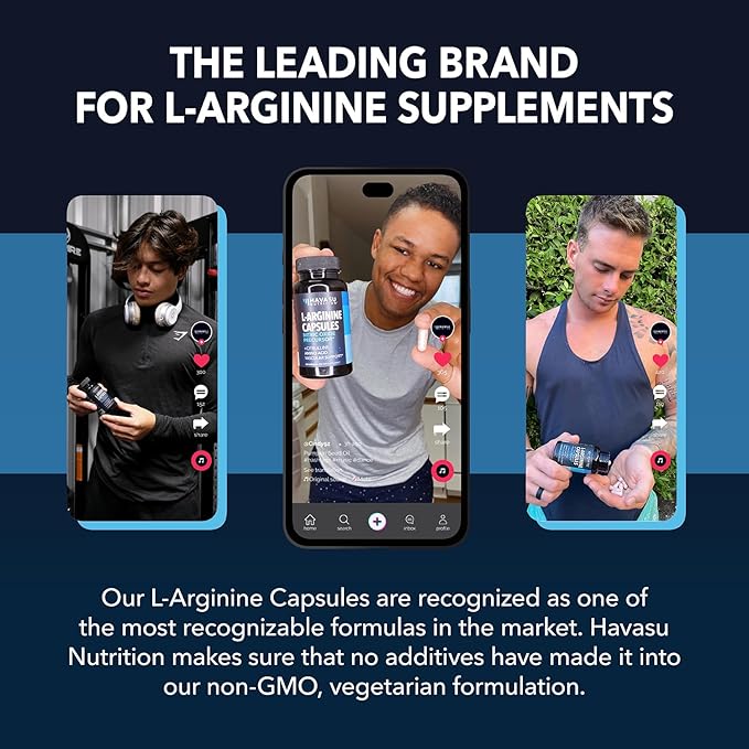 L-Arginine + L-Citrulline Capsules – Nitric Oxide Booster for Performance & Endurance – 120 Vegan Capsules – Non-GMO, Gluten-Free – 2-Month Supply