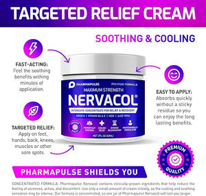 Pharmapulse Neuropathy Relief Cream – Max Strength Nerve Pain Support for Feet, Hands, Legs & Back