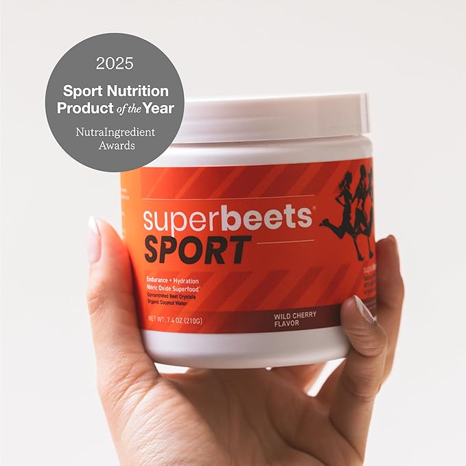 HumanN SuperBeets Sport Endurance Pre Workout Powder – Beet Root & Wild Cherry, Nitric Oxide Supplement, 20 Servings