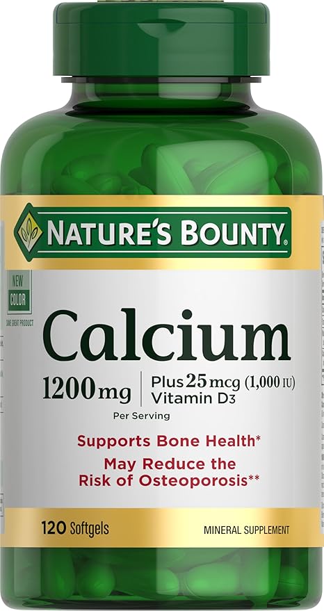 Nature’s Bounty Calcium 1200mg with Vitamin D3 – Bone Health & Absorption – 120 Softgels