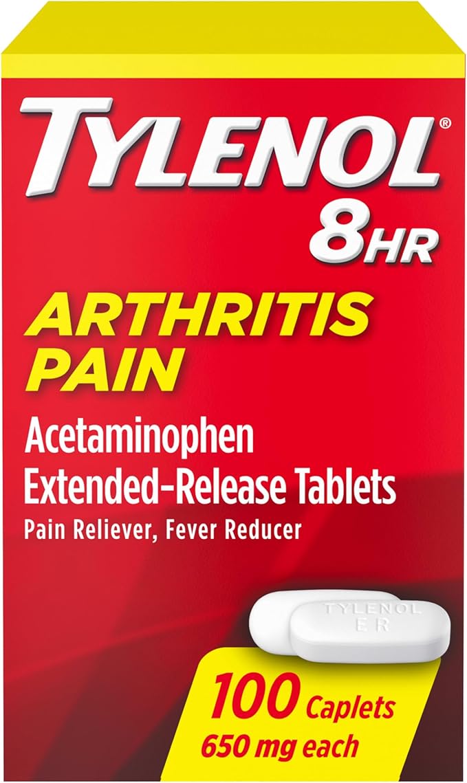 Tylenol 8HR Arthritis Pain Relief Caplets – 100 Count | 650mg Acetaminophen | Extended-Release Joint Pain & Fever Relief