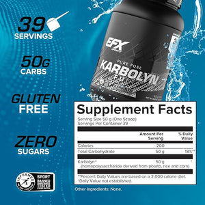 EFX Sports Karbolyn Fuel – Fast-Absorbing Carbohydrate Powder, Stimulant-Free, 39 Servings, Neutral Flavor