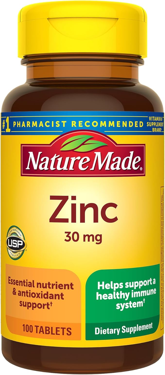 Nature Made Zinc 30mg – Immune & Antioxidant Support – 100 Tablets – USP Verified