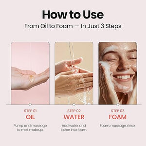 MAXCLINIC Rose Vitamin Oil to Foam Cleanser, All-in-One Korean Face Wash, Pore Minimizing Blackhead Remover, 115ml