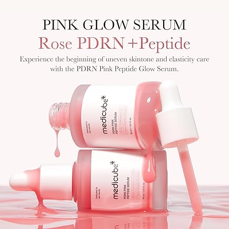 medicube PDRN Pink Peptide Glow Serum, Vegan Hydrating Firming Niacinamide Moisturizing Serum for Uneven Skin Tone, 30ml