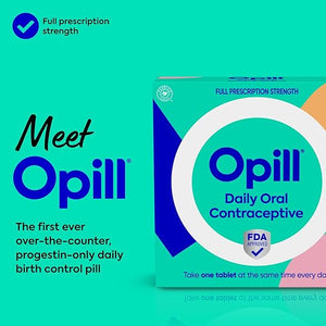 Opill Daily Progestin-Only Birth Control – 28 Ct – OTC, Estrogen-Free, FDA-Approved Contraceptive Pill