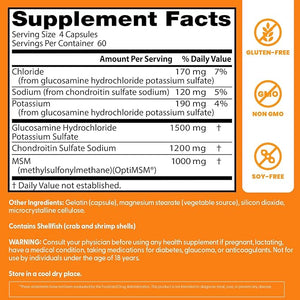 Doctor’s Best Glucosamine Chondroitin MSM with OptiMSM – Joint, Mobility & Flexibility Support – Non-GMO, Gluten-Free, Soy-Free – 240 Capsules