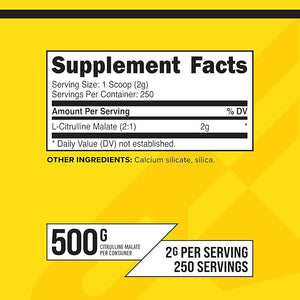 PrimaForce L-Citrulline Malate Powder – Unflavored, 500 Grams, Vegan & Non-GMO