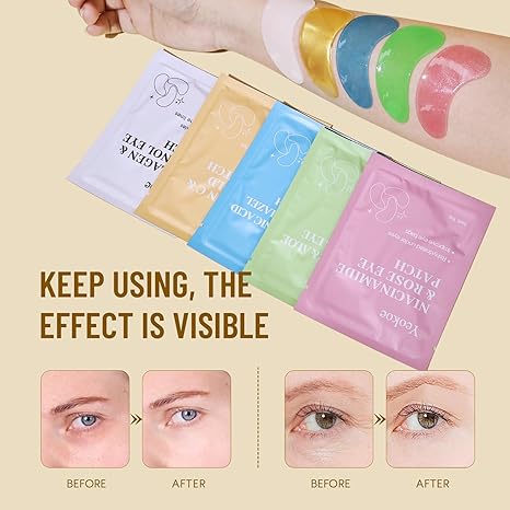 Under Eye Patches for Dark Circles & Puffy Eyes – Collagen, Retinol, Vitamin C, Hyaluronic Acid, Niacinamide Eye Masks – Anti-Aging Spa Gift for Women (20 Pairs)